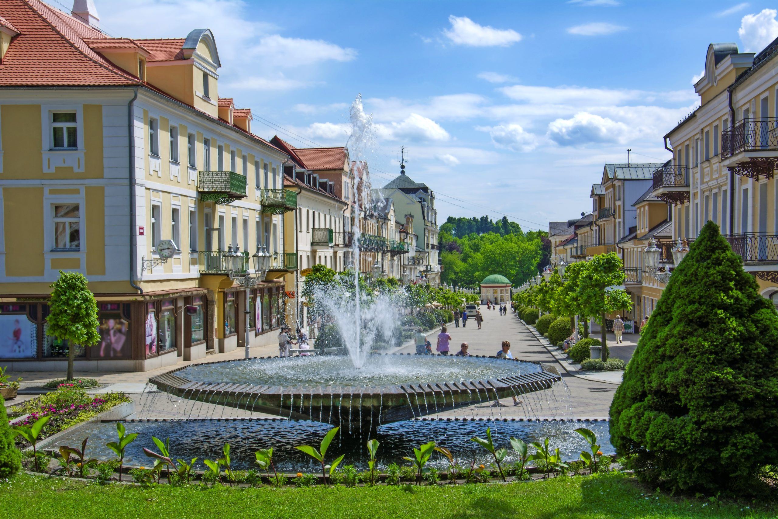 Center of the small west Bohemian spa town Frantiskovy Lazne (Franzensbad) near historical city Cheb - Czech Republic (region Karlovy Vary) Center of the small west Bohemian spa town Frantiskovy Lazne (Franzensbad) near historical city Cheb - Czech Republic (region Karlovy Vary)
