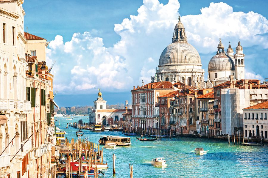 Venice, view of grand canal and basilica of santa maria della sa Venice, view of grand canal and basilica of santa maria della salute. Italy.