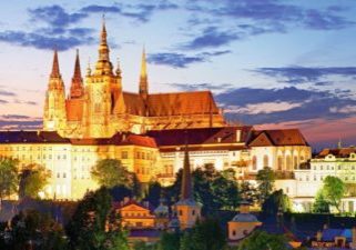 Prague castle and Charles bridge at night Prague castle and Charles bridge at night
