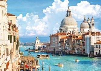 Venice, view of grand canal and basilica of santa maria della sa Venice, view of grand canal and basilica of santa maria della salute. Italy.